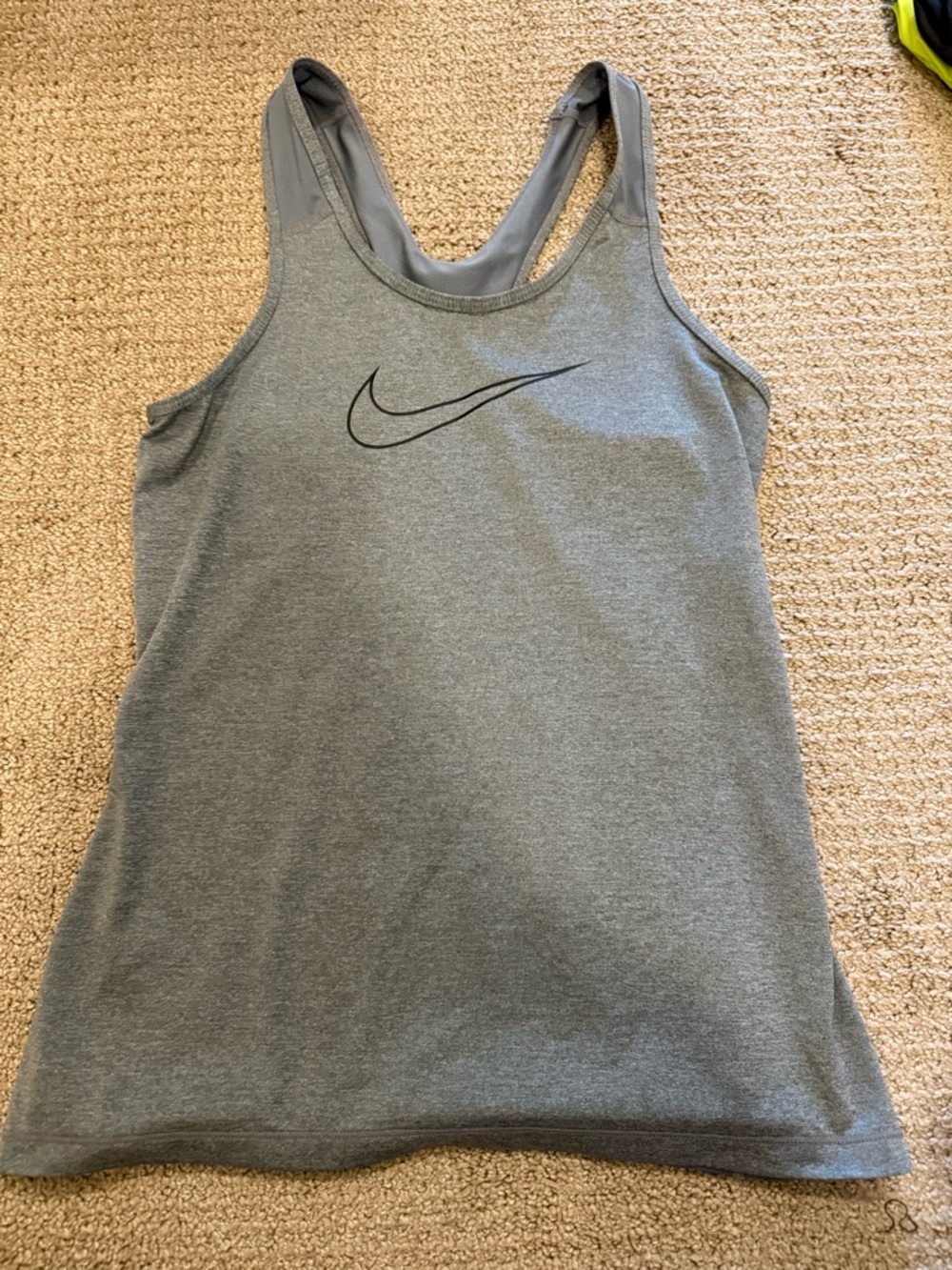 Nike Gray Racerback Tank Top with Black Swoosh